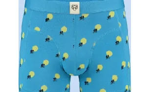 Blauwe A-dam-boxer met gele print